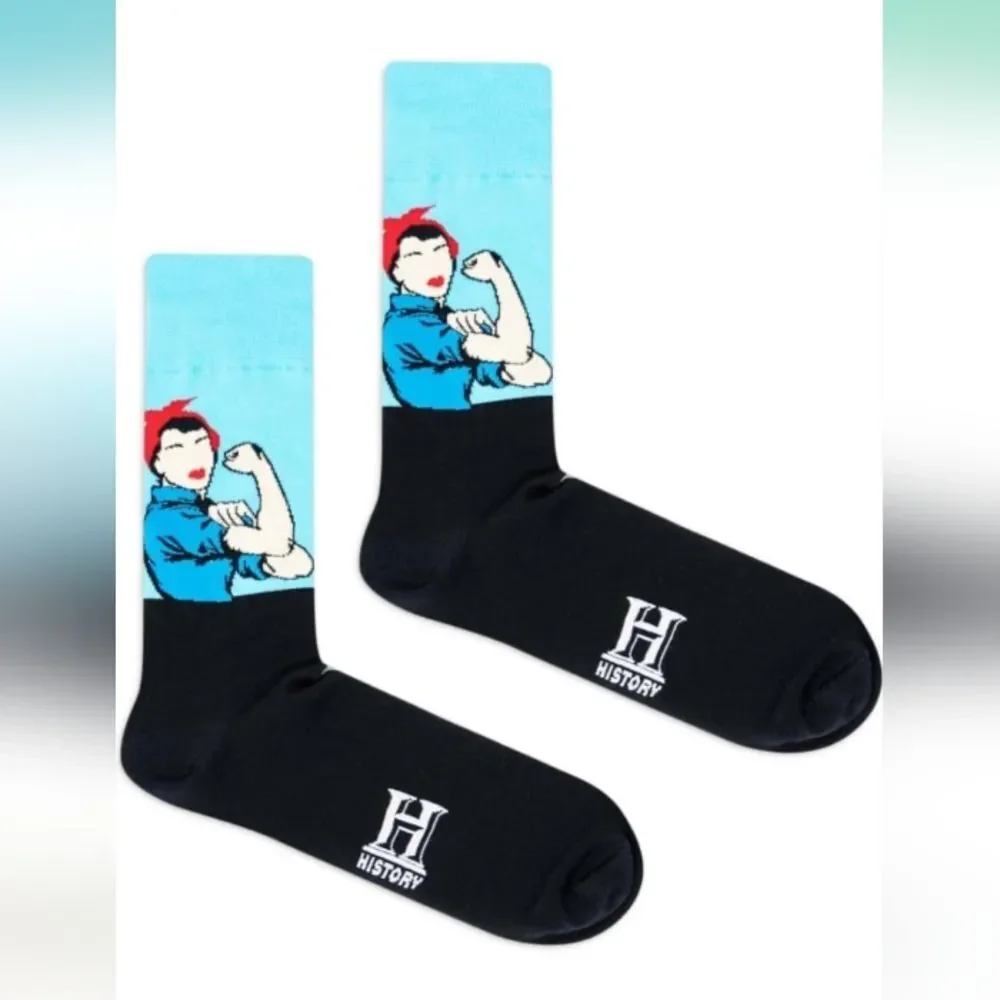 The History Channel Rosie The Riveter Knit Socks NWT